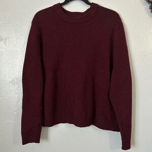 a new day Women's Deep Red Crew Neck Sweater
